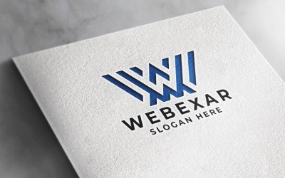 Logotipo profesional de la letra W de Webexar