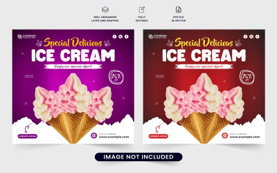 美味的冰淇淋营销网页横幅