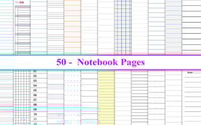 Notebook oldalak alacsony tartalmú KDP belsőhöz, notebook oldal háttere