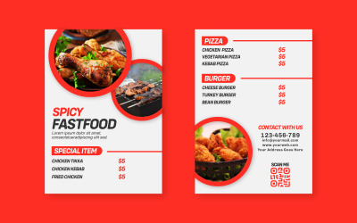 Restuarants inlägg på sociala medier malldesign för matreklamblad