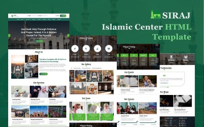 Сірадж – шаблон HTML5 веб-сайту Ісламського центру