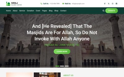 Siraj - Islamitisch centrum HTML5-websitesjabloon