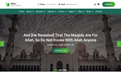 Siraj - Modello di sito Web HTML5 del Centro islamico