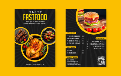 Banner de publicación en redes sociales de restaurante para volantes de comida