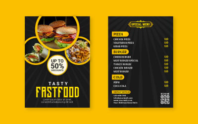 Diseño de plantilla de banner de publicación de redes sociales de comida de restaurante