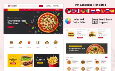 Foodoliv - Магазин ресторанов быстрого питания Prestashop Адаптивная тема