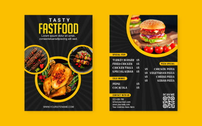 Restuarant&amp;#39;ın yemek broşürleri için sosyal medya afişi