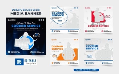Kurye hizmeti promosyon web afişi