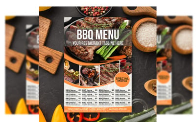 Modello di menu per volantino barbecue