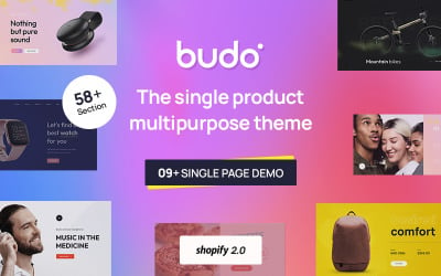 Budo – A legjobb többcélú egytermékes e-kereskedelmi Shopify téma