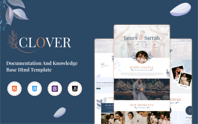 Clover - Responsive HTML-mall för bröllop