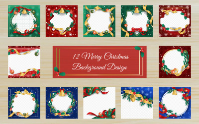12 Disegno di sfondo di buon Natale