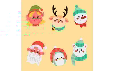 Hand Drawn Christmas Characters Collection