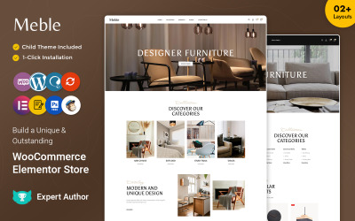 Meble - Le thème réactif WooCommerce Elementor pour les meubles, la décoration intérieure et l&amp;#39;intérieur