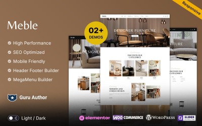 Meble - Responsywny motyw mebli, wystroju wnętrz i wnętrz WooCommerce Elementor