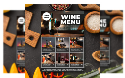 Menu del vino Design - modello di volantino