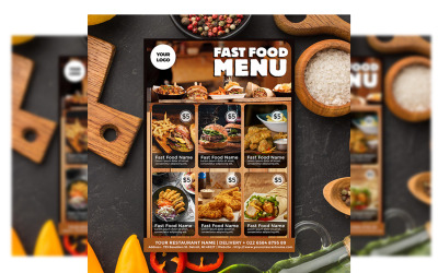 Menu fast food - Modello di volantino n. 2