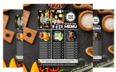 Menu koktajli - szablon ulotki nr 7