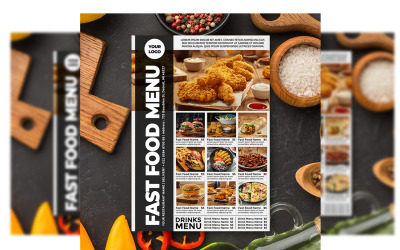 Menu restauracji — szablon ulotki nr 16