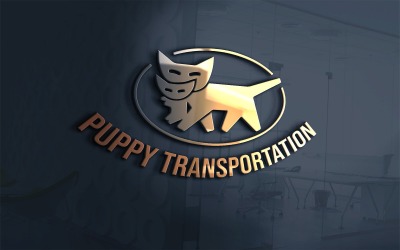 Шаблон логотипу Puppy Transportation для транспортування, усиновлення та послуг цуценят