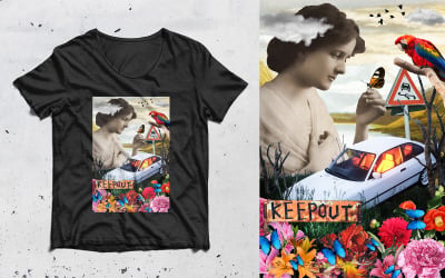 Collage konst surrealism Premium T-shirt