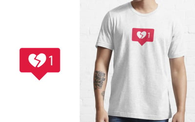 Instagram Unlike Heartbreak Icon T-shirt Design Template