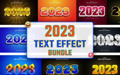 2023 Nieuwjaar 3D-teksteffectbundel
