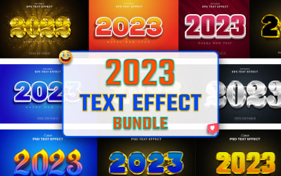 2023 Новий рік 3D Text Effect Bundle