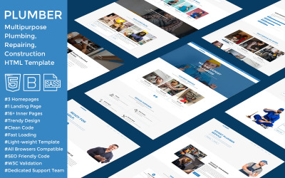 Plumber - Plumbing, Repairing, Construction HTML Template