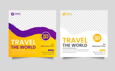 Resor försäljning sociala medier post designmall. Holiday och turné annons banner design.
