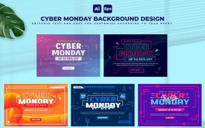 Cyber maandag achtergrond ontwerpsjabloon V2