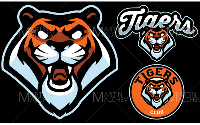 Illustrazione di vettore della mascotte del club delle tigri