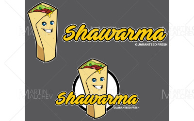 Ilustracja wektora projektu maskotki Shawarma
