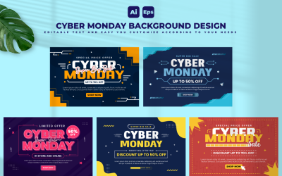 Modèle de conception d&amp;#39;arrière-plan Cyber Monday V1