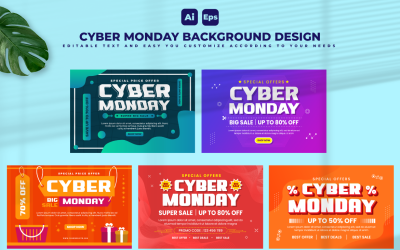 Modello di progettazione dello sfondo del Cyber Monday V5