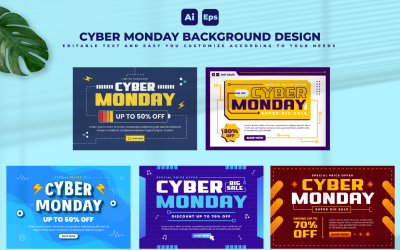 Siber Pazartesi Arka Plan Tasarım Şablonu V4