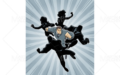Super-Business-Team-Mann-Führer-Vektor-Illustration