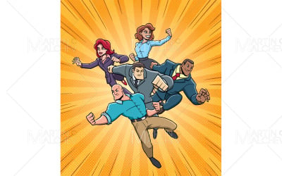 Super Business Team to Resque Vector Illustration