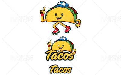 Tacos roztomilý maskot vektorové ilustrace