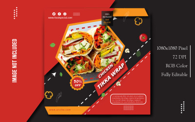 Banner web avvolgente di pollo Tikka