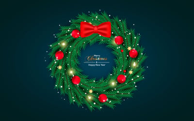 god jul krans vektor design god jul text med krans element