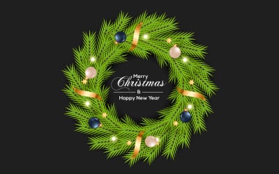 god jul krans vektor design god jul text med krans element