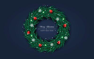 Jul krans vektor design god jul text krans element för xmas