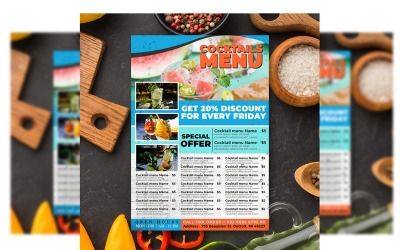 Меню коктейлів – шаблон листівки №8