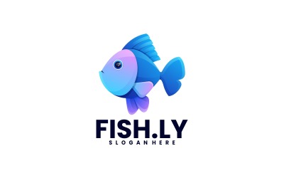 Modelo de logotipo de gradiente de peixe 7