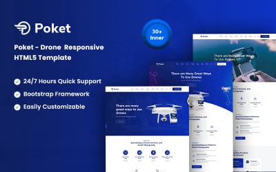 Poket – Responsive Website-Vorlage für Drohnen