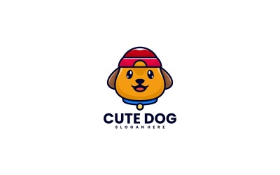 Sevimli Köpek Karikatür Logo Stili 1