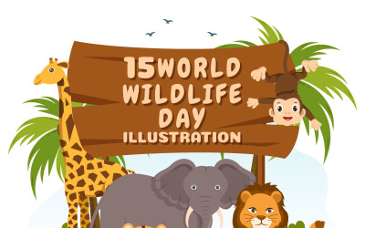 15 Světový den divoké zvěře ilustrace