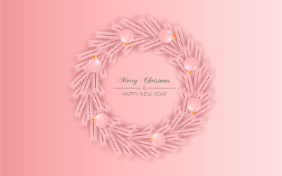 Christmas wreath vector concept design. merry christmas text in  wreath element with leave