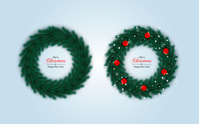 Jul krans vektor design. god jul text i gräs krans element med löv koncept